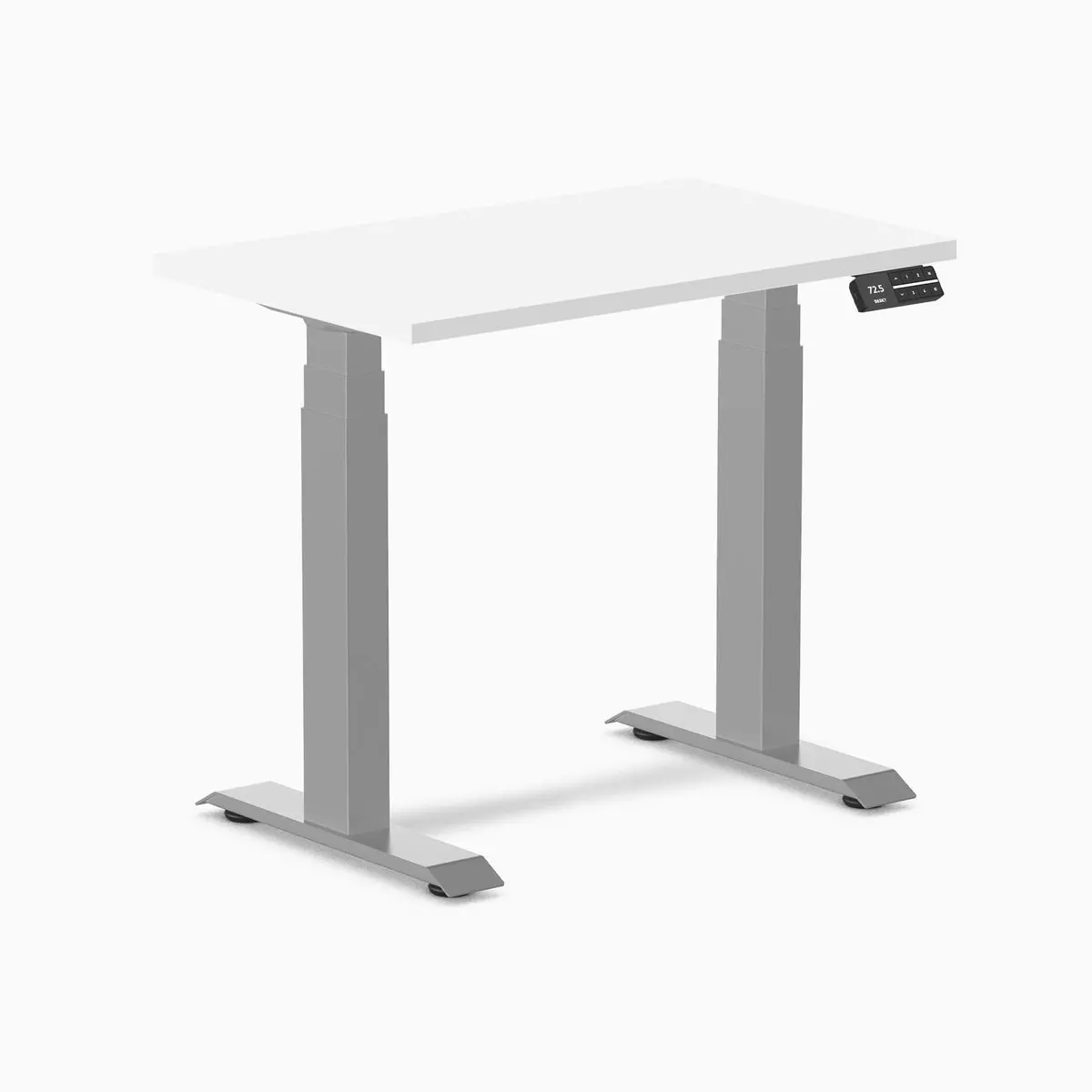 Desky Dual Mini Sit Stand Desk 800X500 White Desktop And Grey Frame 1