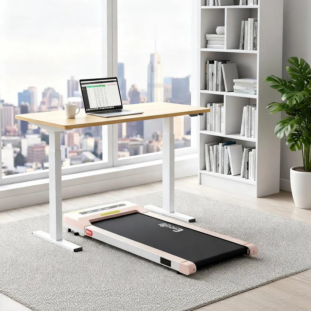 Artiss Electric Walking Pad Treadmill With Height Adjustable 140Cm Standing Desk - White Oak 2