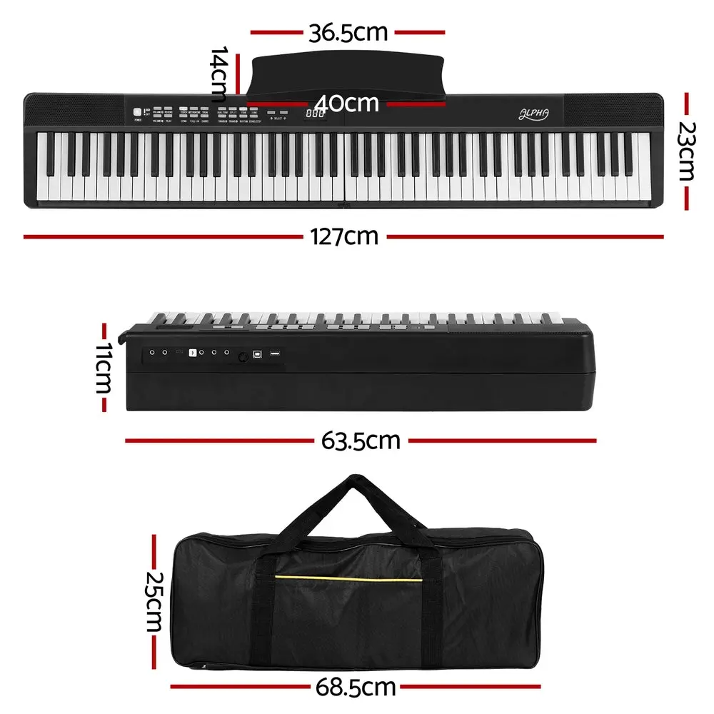 Alpha 88 Keys Foldable Electronic Piano Keyboard Digital Electric With Carry Bag 2