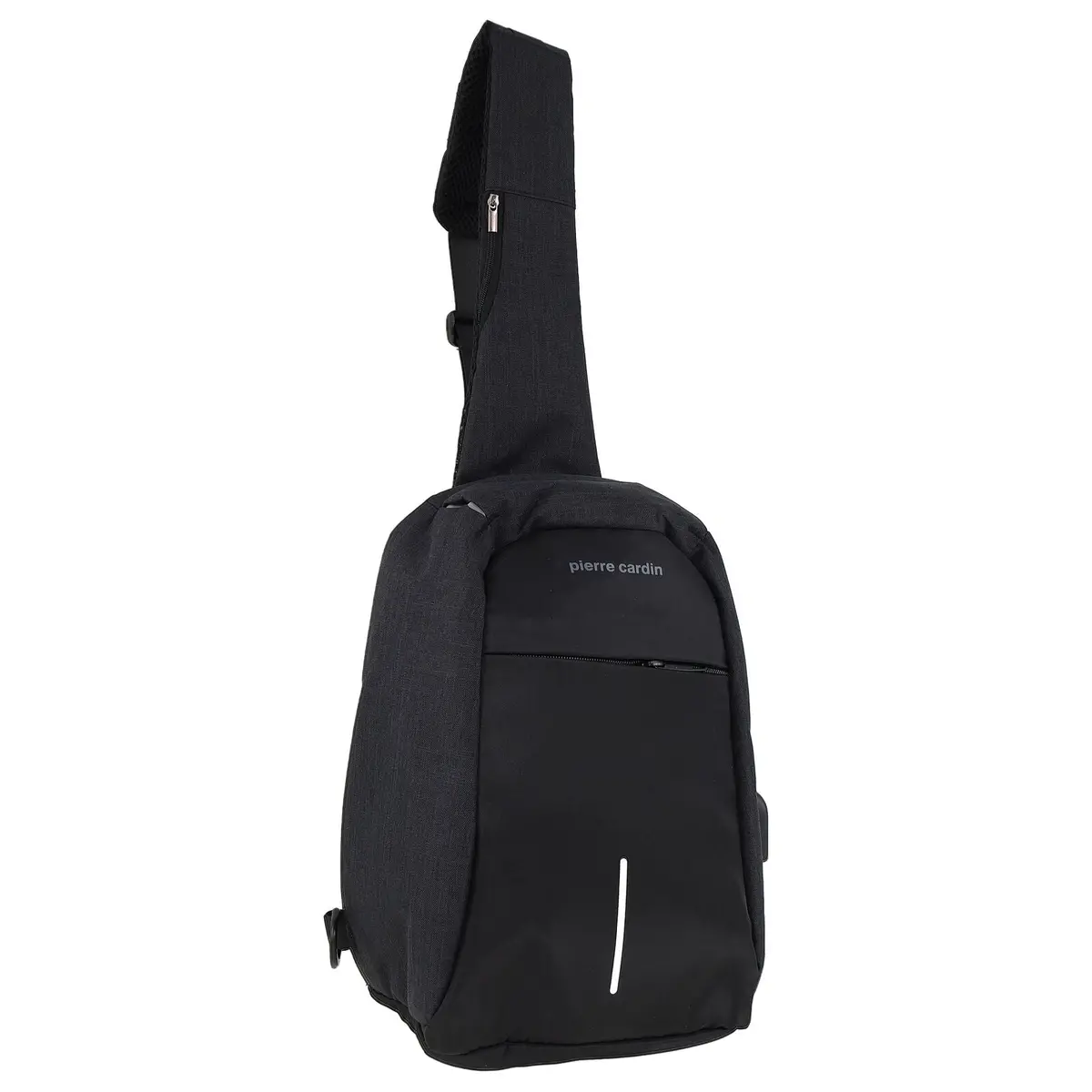 Pierre Cardin Mens Travel Nylon Sling Crossbody Bag- Black 1