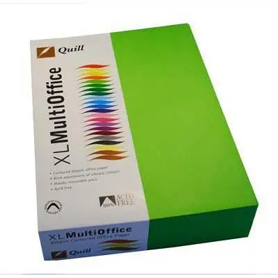 Quill Coloured A4 Copy Paper 80Gsm Lime Pack 500 Sheets 1