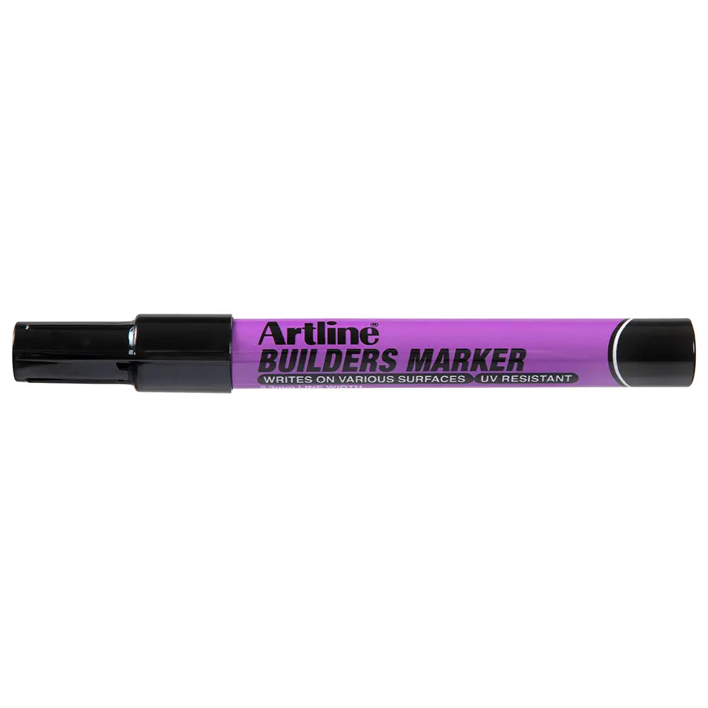 12Pk Artline Builders Permanent Marker 2.3Mm Bullet Nib - Black 2