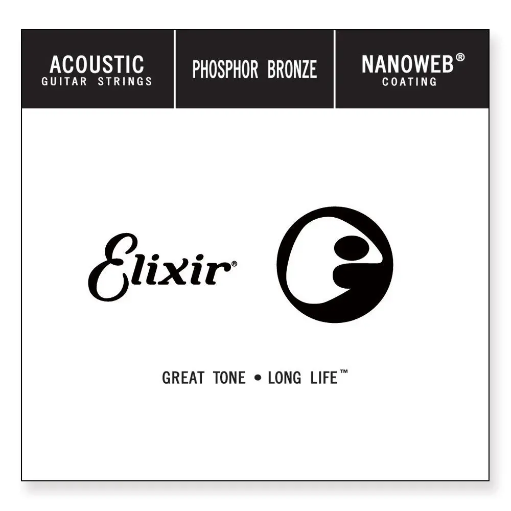 Elixir #14126 Acoustic Nanoweb Phosphor Bronze 0.026 Single String 1