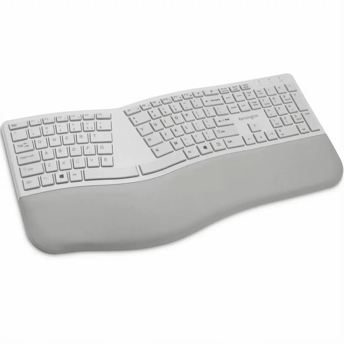 Kensington Dual Comfort Keyboard Split Keys Ergonomic Bluetooth|Usb Wrist Rest Grey White 1