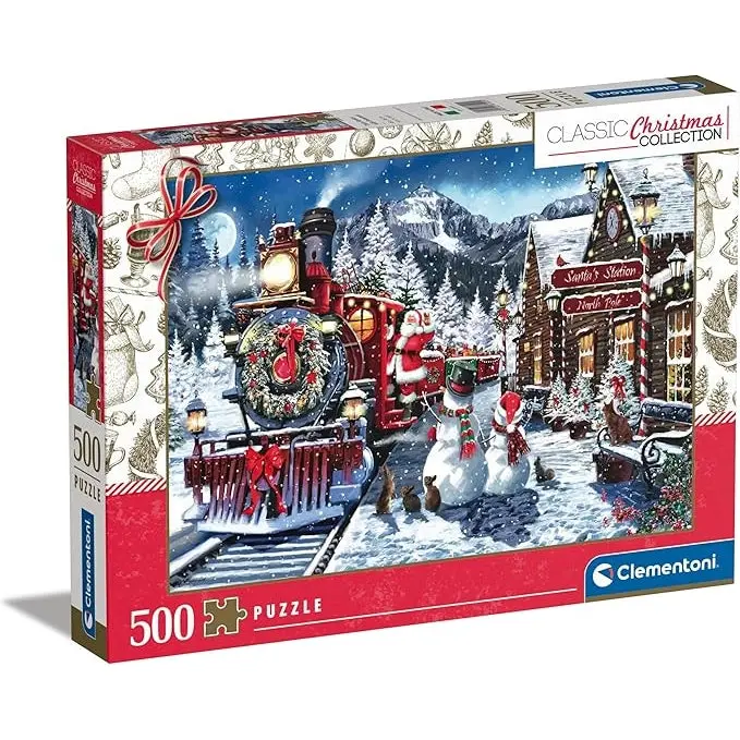 Clementoni Impossible Puzzle Train Station With Santa 500 Pieces 1