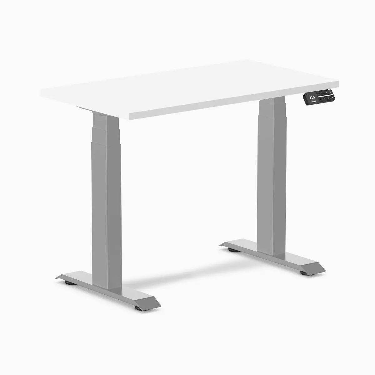 Desky Dual Mini Sit Stand Desk 900X500 White Desktop And Grey Frame 1