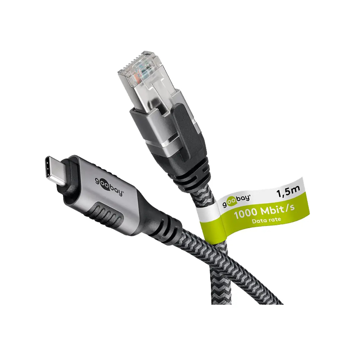 Goobay Usb-C™ 3.1 To Rj45 Ethernet Cable 3M For Laptop/Tablet (Black) 1