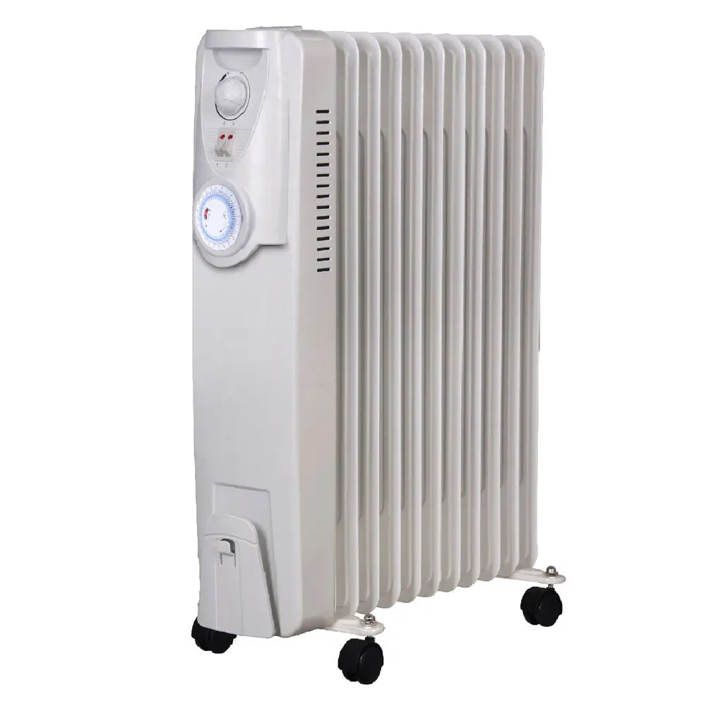 Heller 2400W Portable Electric Oil Heater Heating 11 Fin 24H Timer (White) 1