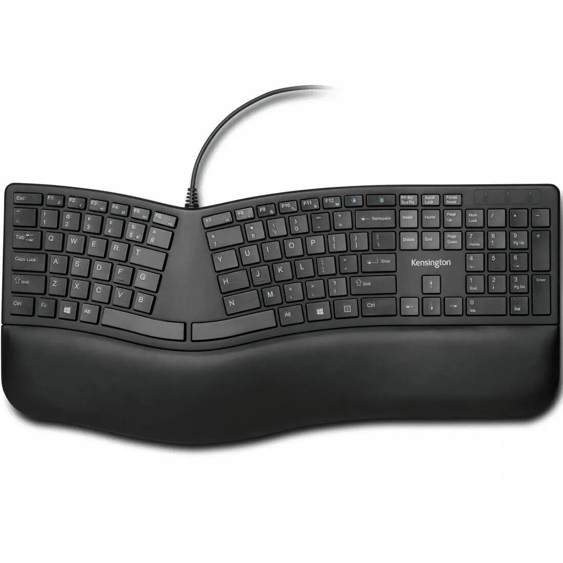 Kensington Dual Comfort Keyboard Split Keys Ergonomic Wired Wrist Rest 1