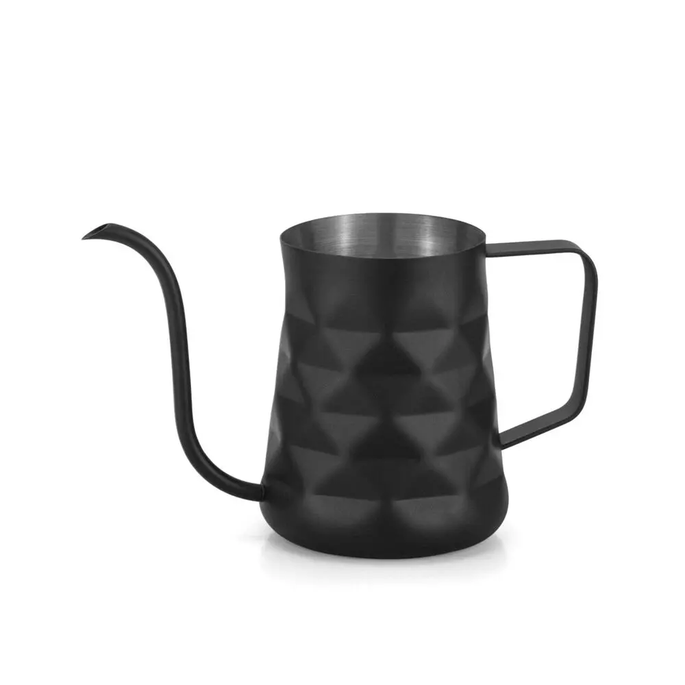 Coffee Culture Stainless Steel Diamond Embossed 600Ml Goose Neck Jug (Matt Black) 1