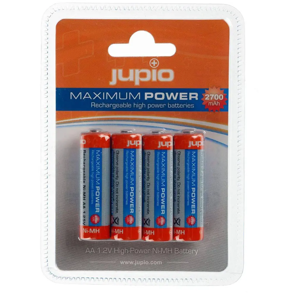 Jupio 4-Pieces Rechargeable Aa 1.2V High-Power Batteries 2700Mah 1