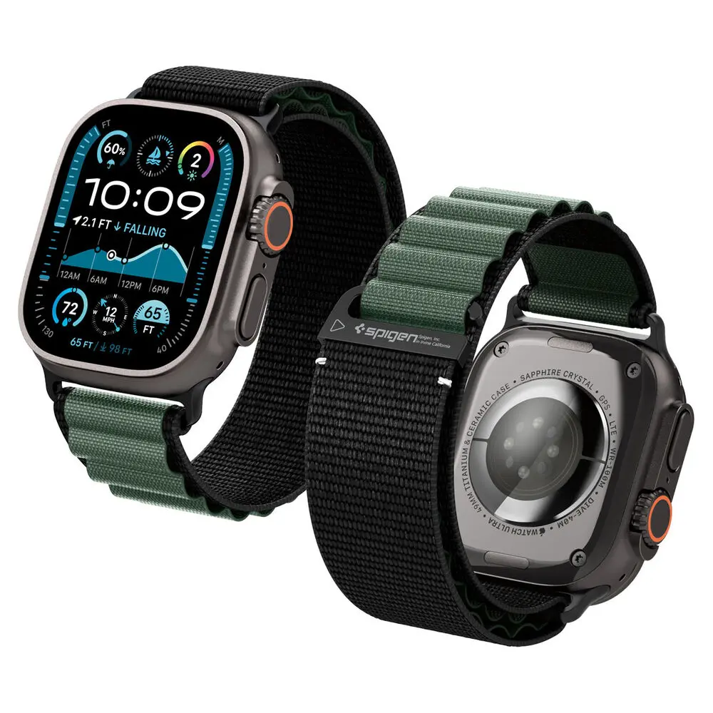 Spigen Apple Watch 42-49Mm Wbf1 Wristband (Black Green) 1