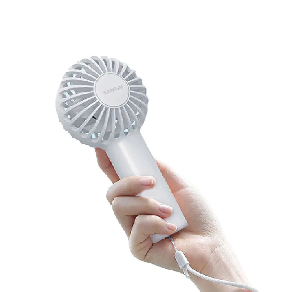 Sansai 6X14cm 3W Mini Portable Fan With Desk Stand (White) 1