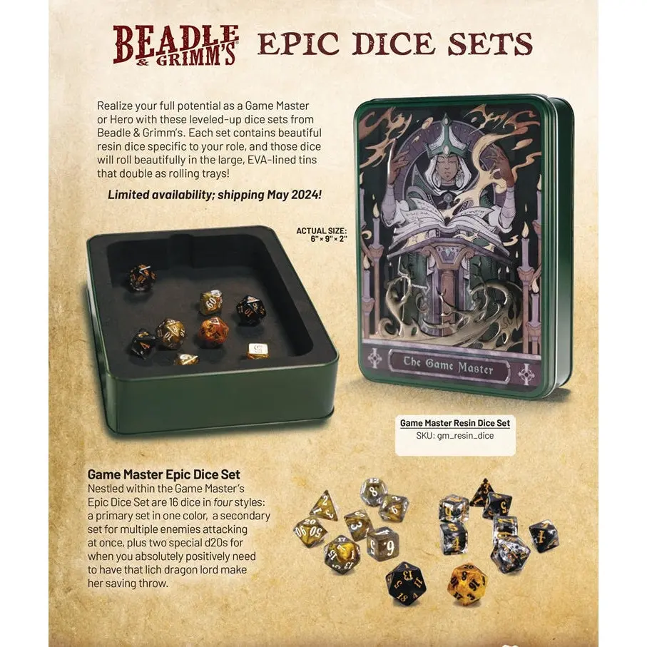 Dungeons & Dragons Beadle & Grimm's Epic Dice Set & Rolling Tray Game Master 1