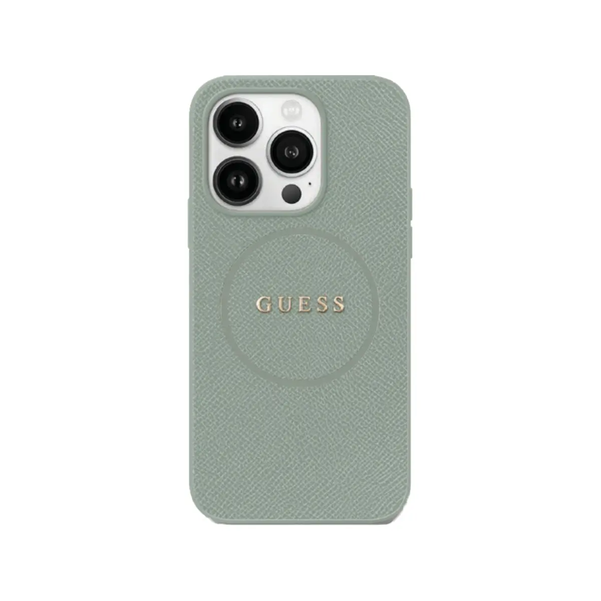 Guess Grained Pu Leather Magsafe Compatible Phone Case - Iphone 16 Pro (Green) 1
