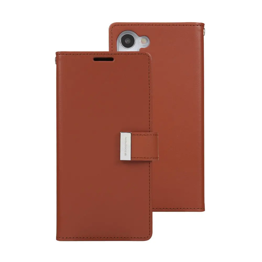 Goospery Rich Diary For Galaxy S23 Ultra - Brown 1