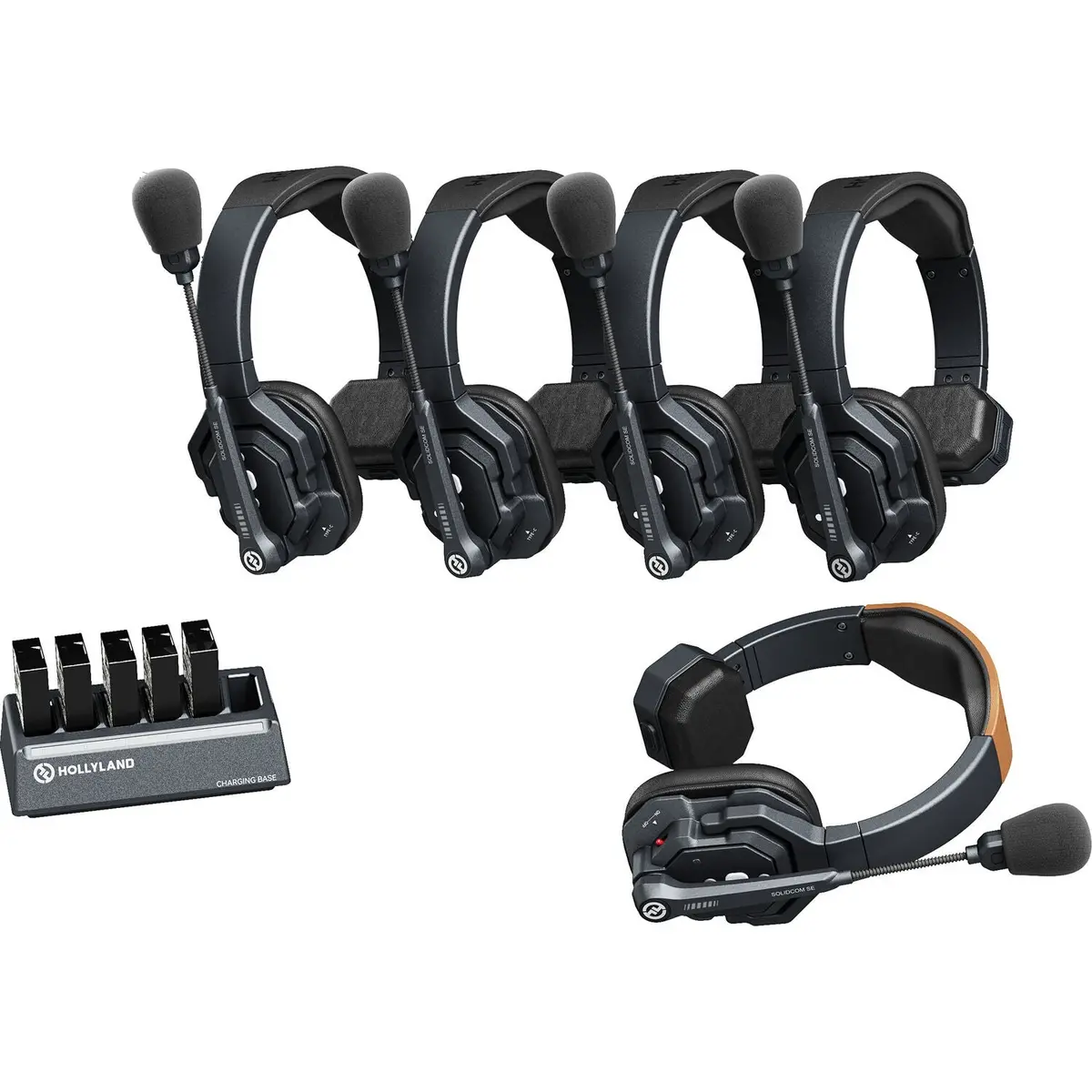 Hollyland Solidcom Se Global 5S 5-Person Full-Duplex Single-Ear Noise-Cancelling Headset Intercom System (2.4 Ghz) 1
