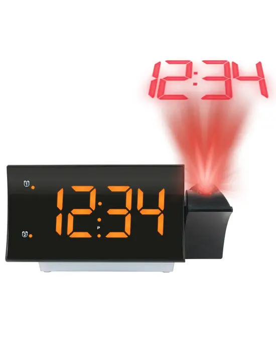 La Crosse 817-83957 Curved Led Projection Alarm Clock With Radio 1