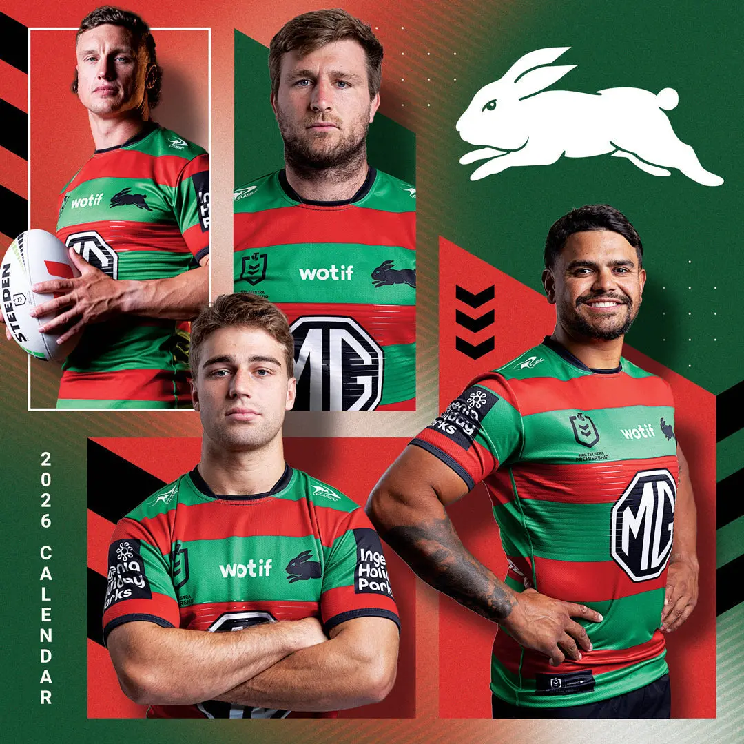 Paper Pocket Nrl South Sydney Rabbitohs 2026 Calendar 1
