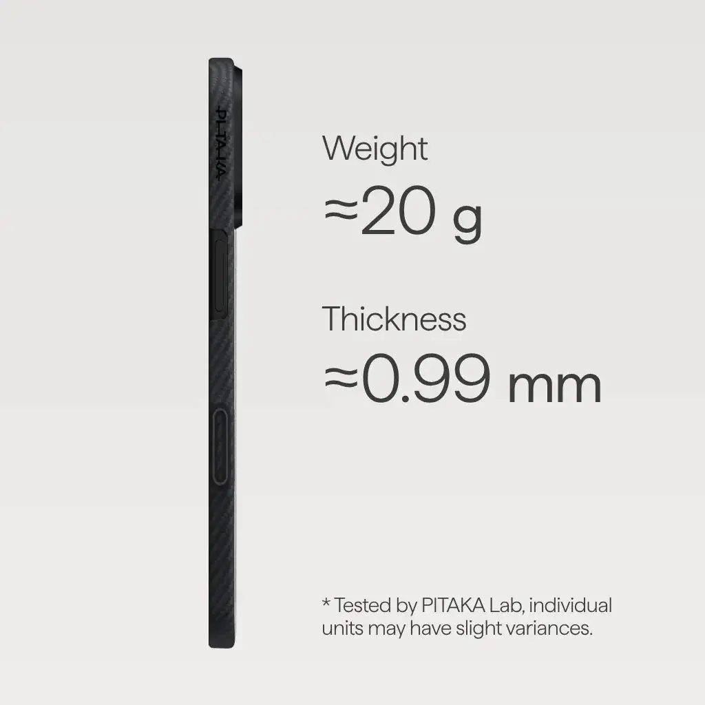 Pitaka Aramid Fibre Ultra-Slim Case For Iphone 17 Black/Grey 2