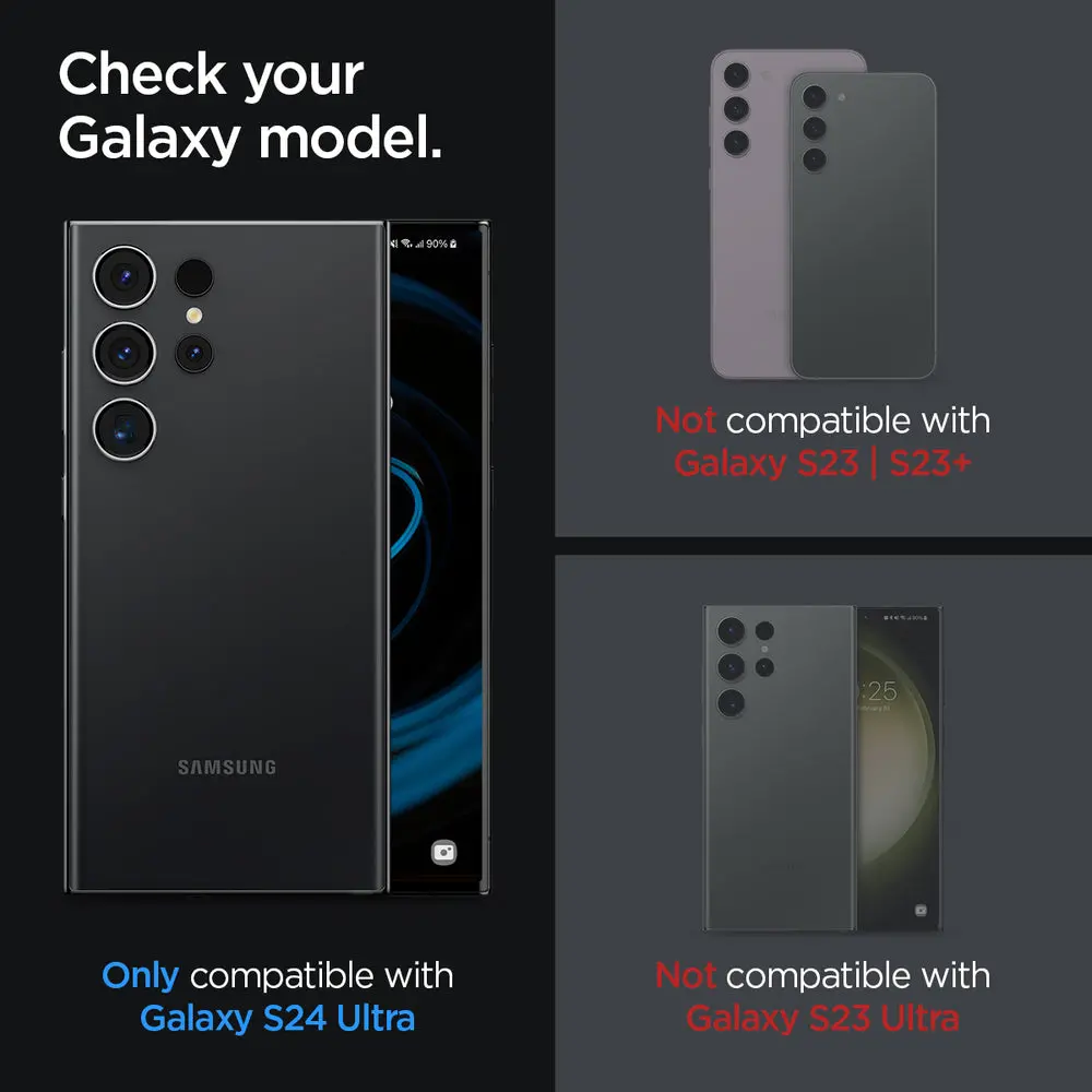 Spigen Samsung Galaxy S24 Ultra Ez Fit Glas.Tr Optik Pro 2Pcs Camera Lens Protector - Black 2