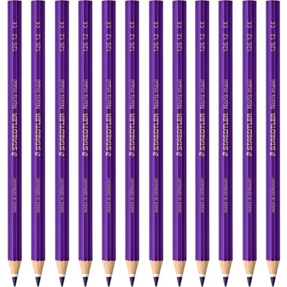 Staedtler Noris Club Maxi Learner Coloured Pencils Pack 12 (Violet) 1