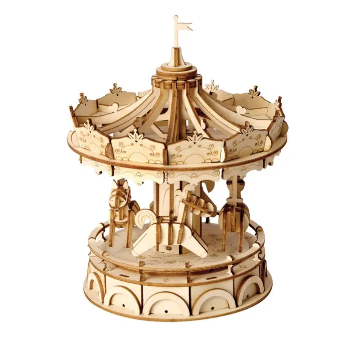 Robotime Classical 3D Wooden Merry-Go-Round 1