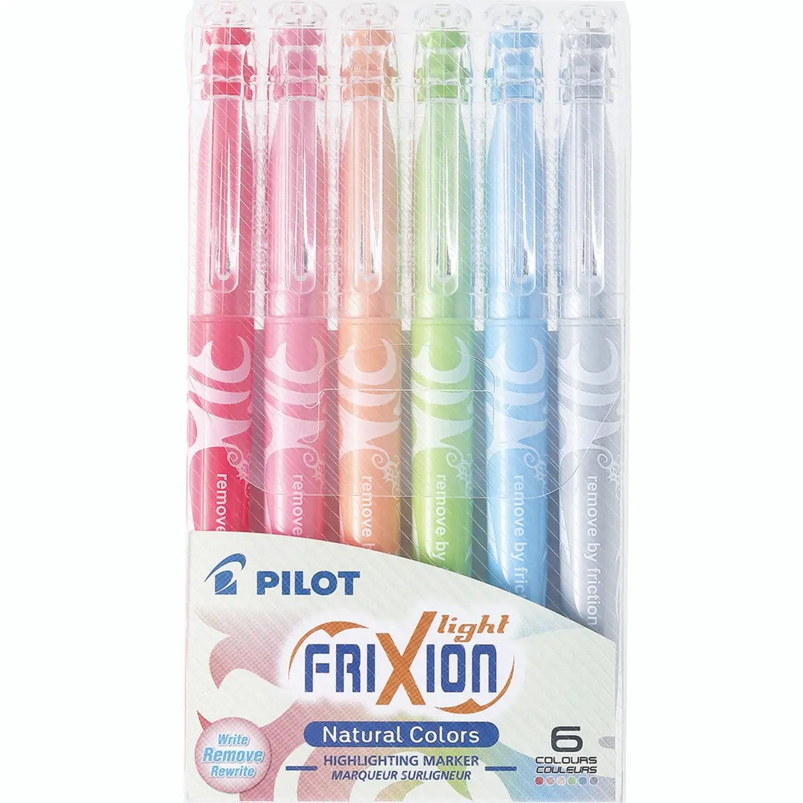 Pilot Frixion Erasable Highlighter 4.0Mm Natural Soft Pastel Colours Wallet 6 1