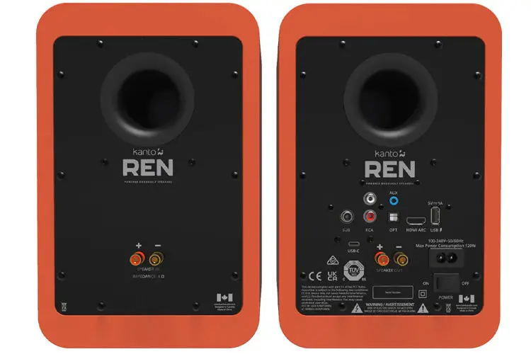 Kanto Ren 200W Powered Speakers Bluetooth Pair (Matte Orange) 2