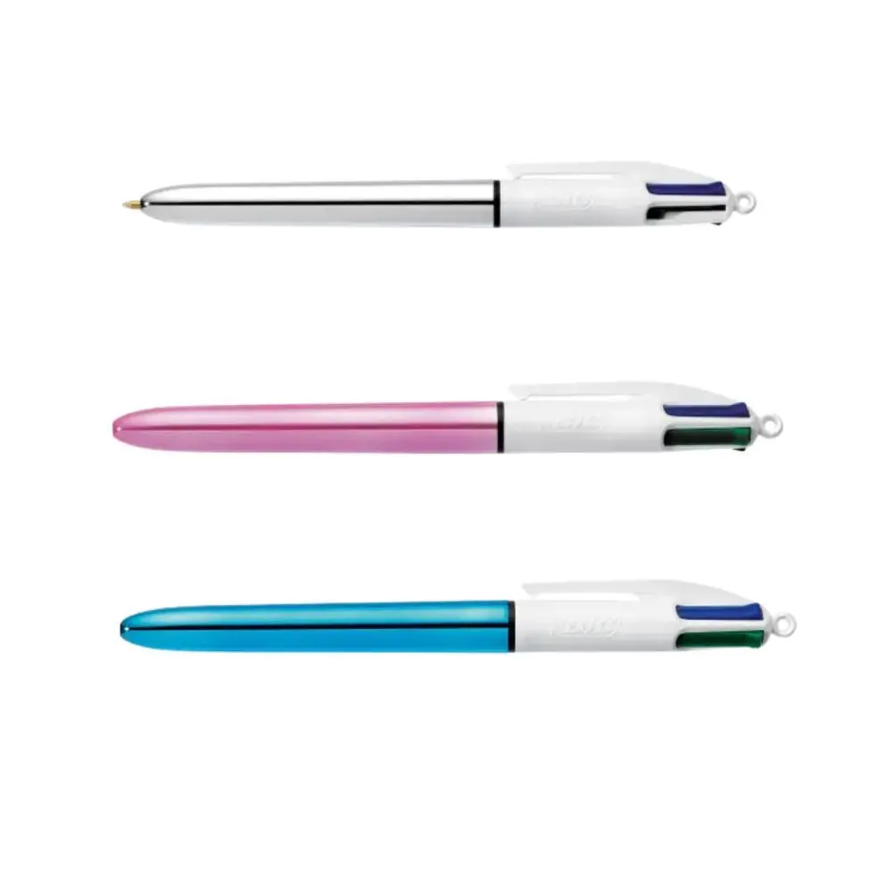 Bic 4-Colour Shine Metallic Pens Set 1.0Mm Stationery (3-Pack) 2