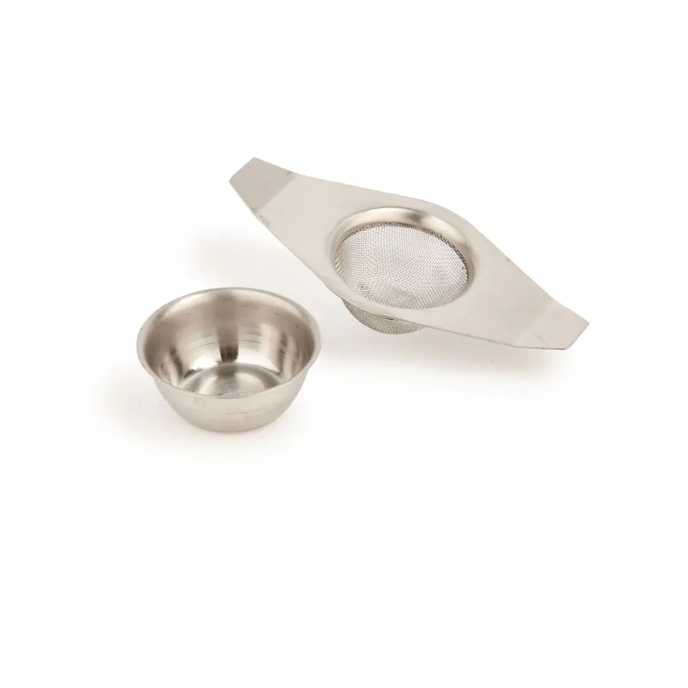 La Cafetiere 12Cm Single Cup Stainless Steel Tea Strainer With Drip Bowl 1