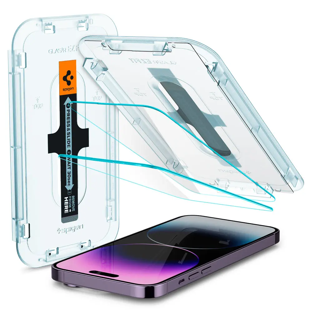 Spigen Apple Iphone 14 Pro Max Ez Fit Glas.Tr Slim (Sensor Protection) 2Pcs Glass Screen Protector - Clear 1