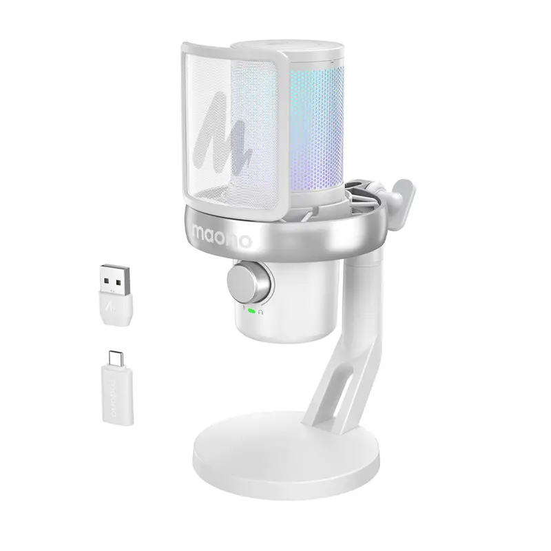 Maono Dm40 Pro Usb/Wireless Gaming Desktop Microphone (White) 1