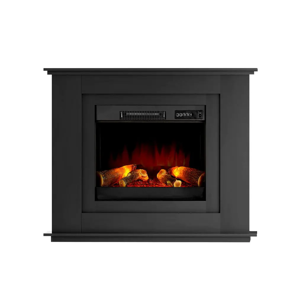 Devanti Electric Fireplace Fire Heater 2000W Black 1