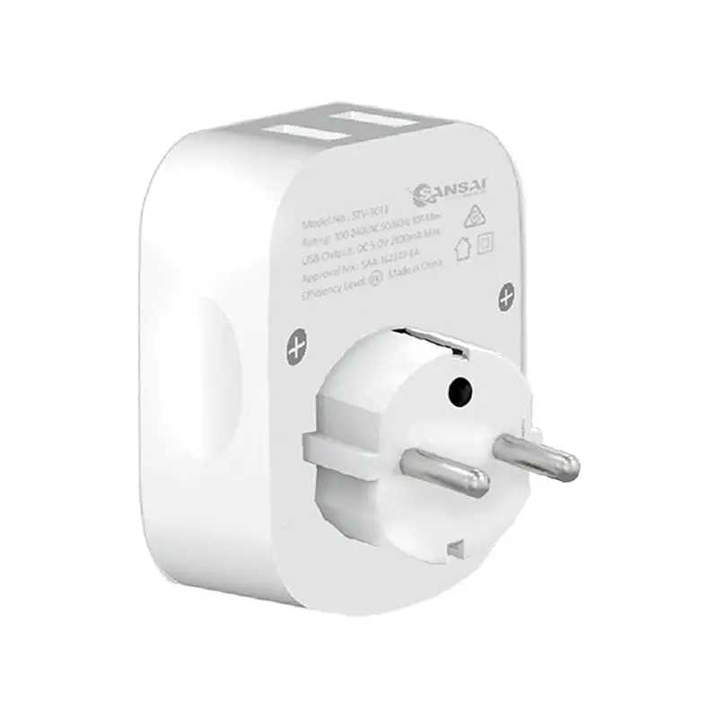Sansai Travel Adaptor With 2 X Usb Ports - Au/Europe Region 1