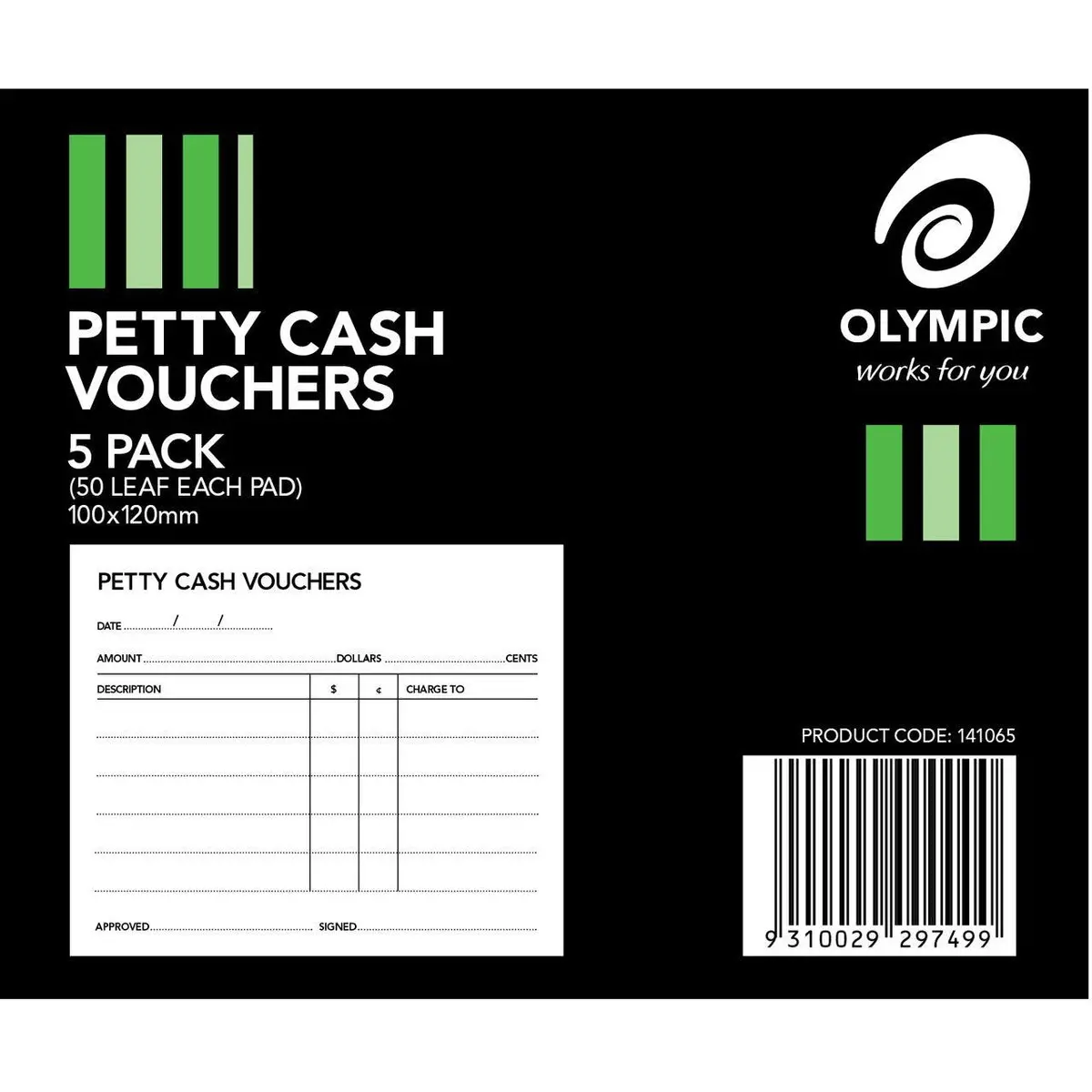 Olympic Petty Cash Voucher Pad 50 Leaf 141065 Pack Of 5 2