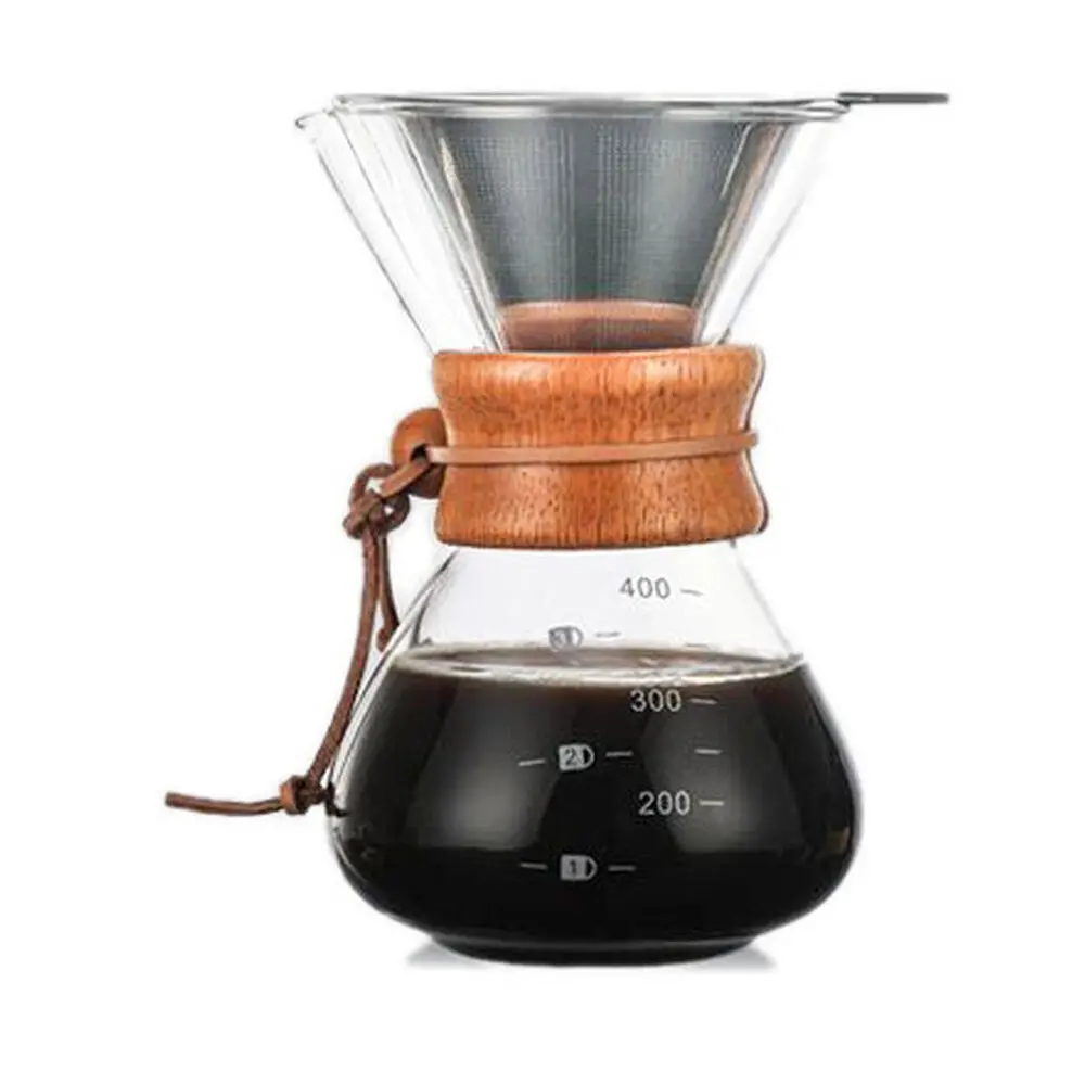Coffee Culture Pour Over 400Ml Glass Coffee Maker Drip Jug With Filter Clear 1