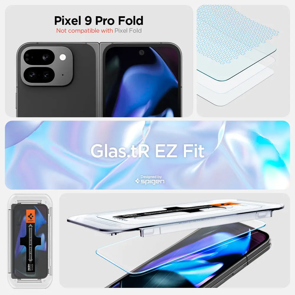 Spigen Google Pixel 9 Pro Fold Ez Fit Glas.Tr Slim 2Pcs Glass Screen Protector - Clear 2