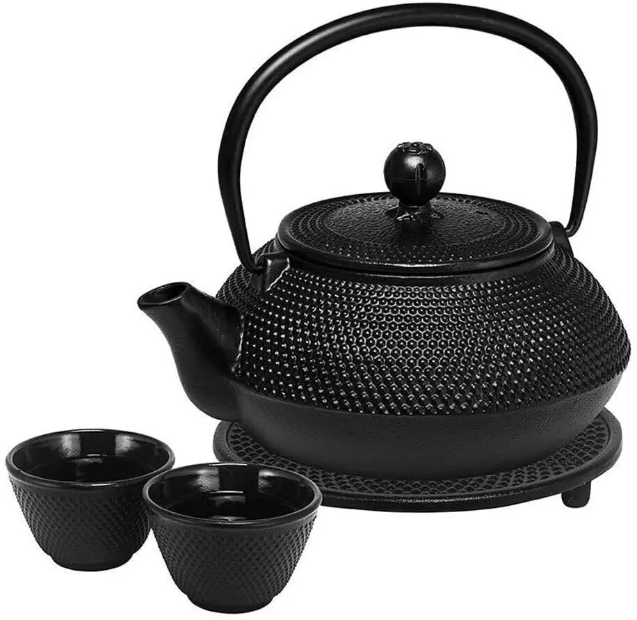 Avanti Hobnail Cast Iron Teapot Set 800Ml (Black) 1