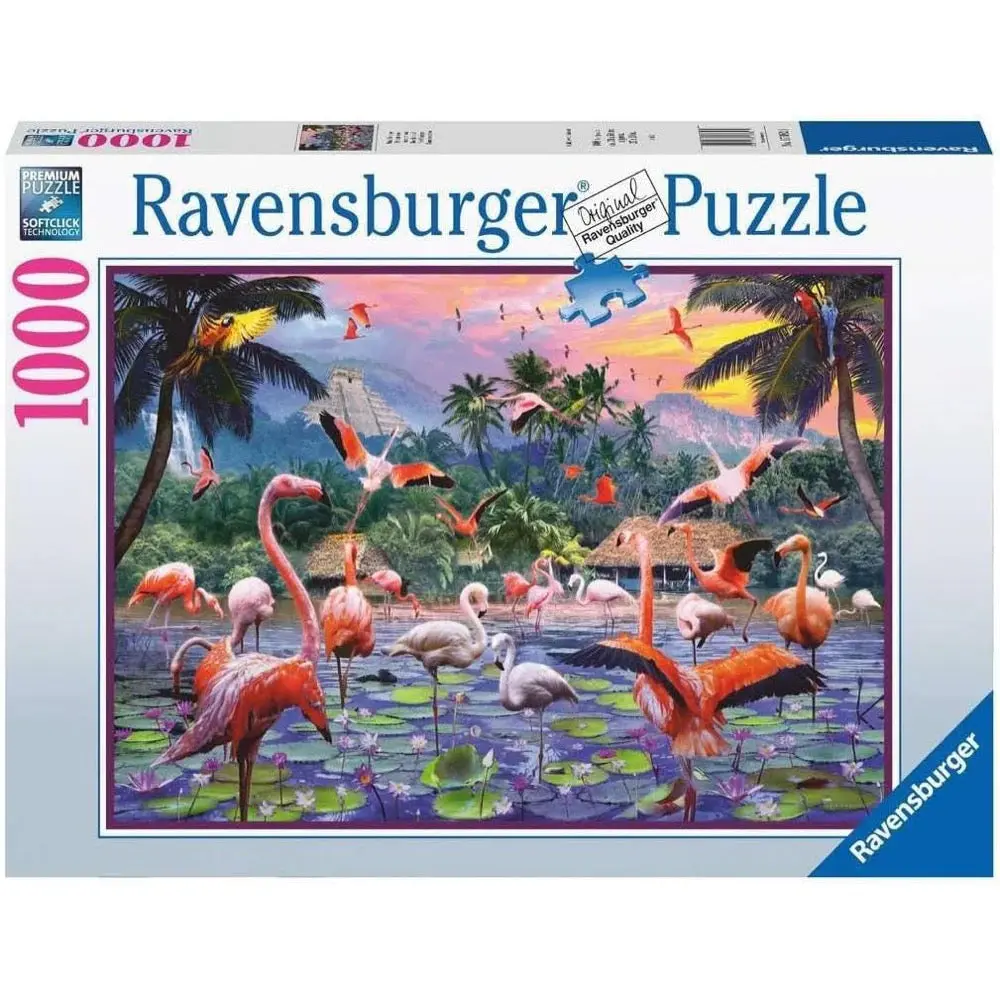 Ravensburger 1000Pc Pink Flamingos Puzzle 1