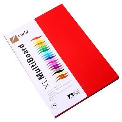 Quill Xl Multiboard Paper 210Gsm A4 Pack 50 (Red) 1