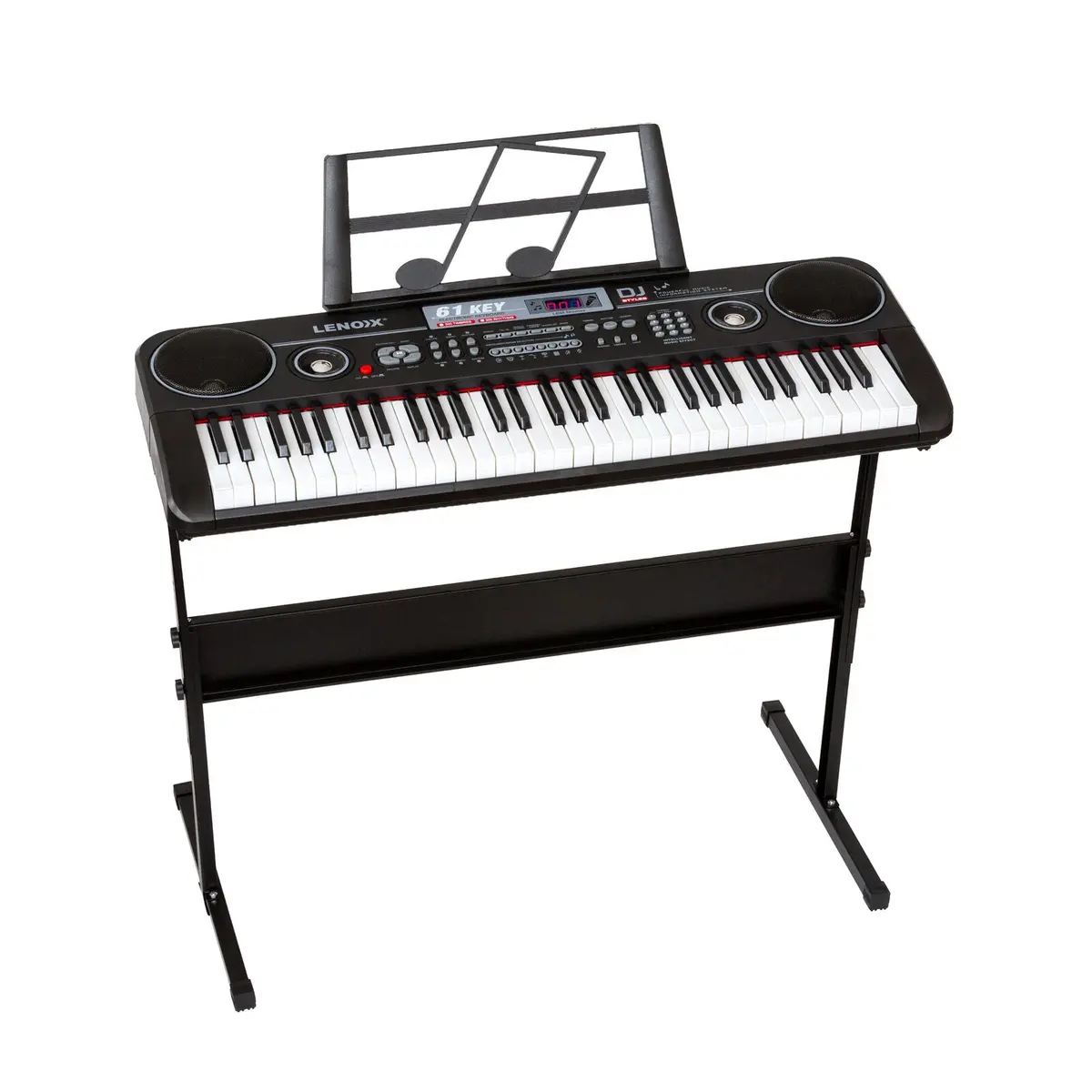Lenoxx 61-Key Electronic Learning Piano Keyboard With Music Stand Holder 1