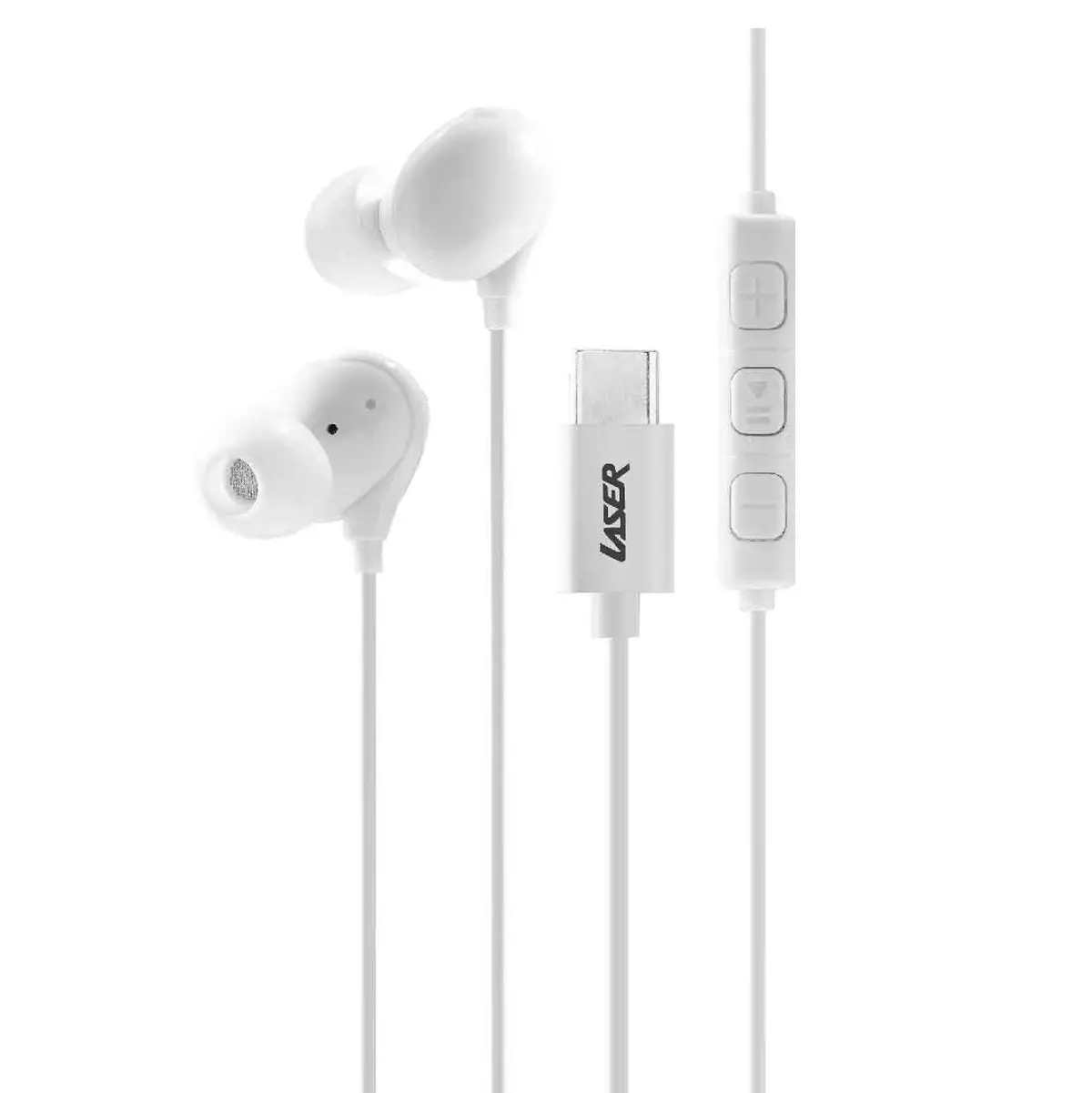 Laser Wired In-Ear Earphones With In-Line Controls (White) 1