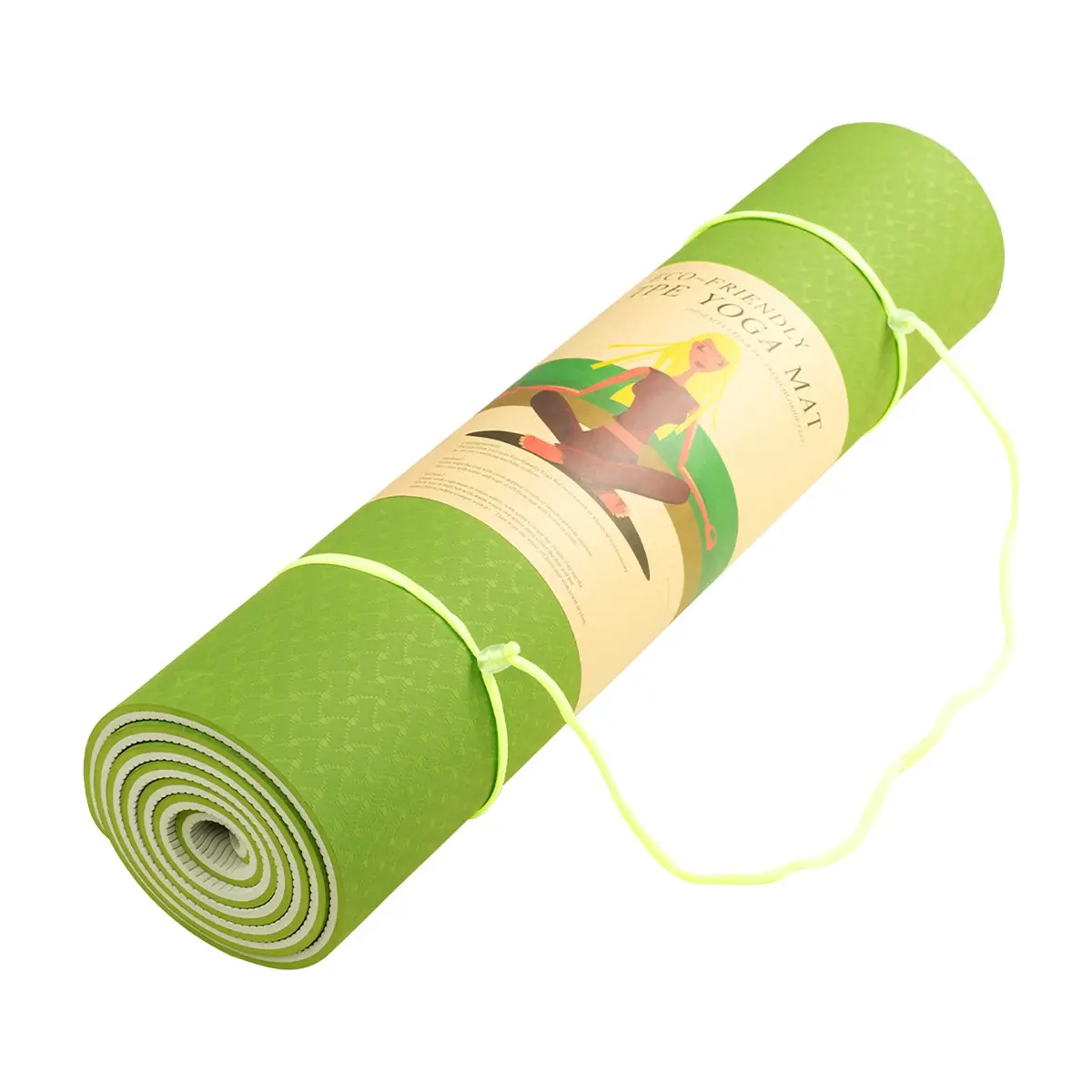 Powertrain Tpe Yoga Exercise Mat Home Gym Pilates Fitness 8Mm Thick In Green 2