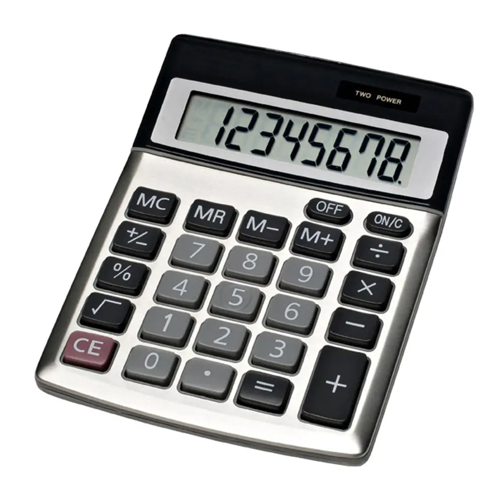 Jastek Compact Portable Desktop 8 Digit Math School Or Work Calculator (Metal) 1