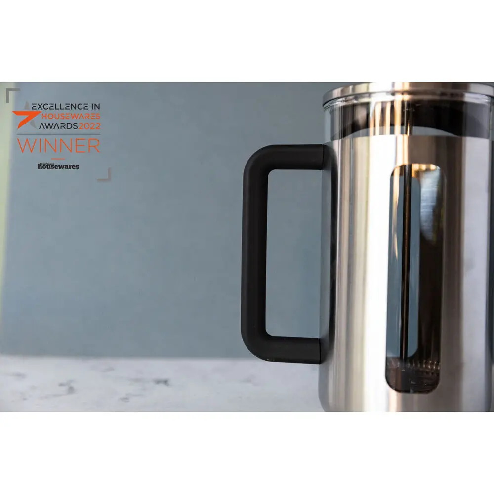La Cafetiere Pisa 8-Cup 1L Brushed Stainless Steel/Glass French Press (Silver) 2