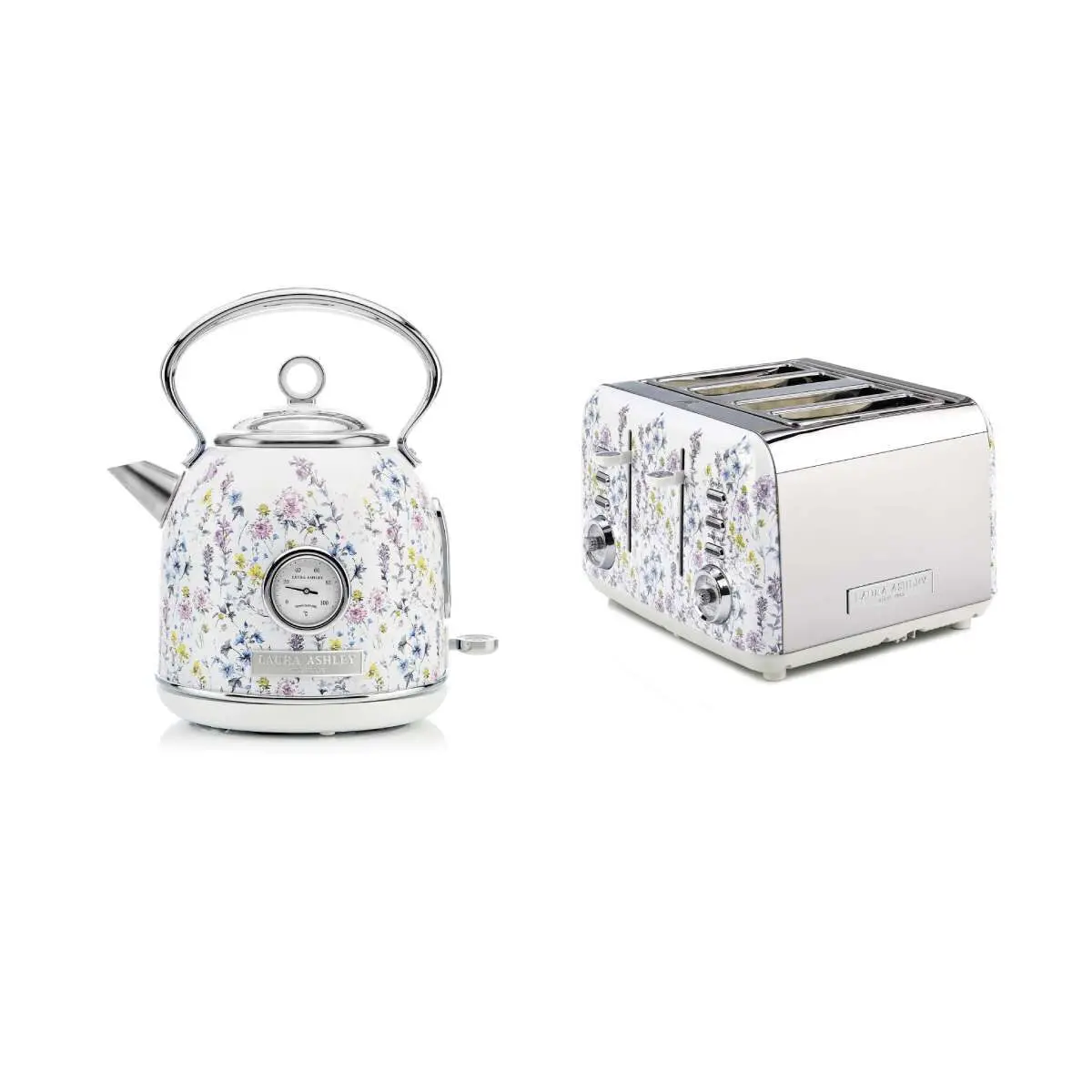 Laura Ashley 1.7L Dome Kettle And 4 Slice Toaster Combo (Wild Meadow) 1