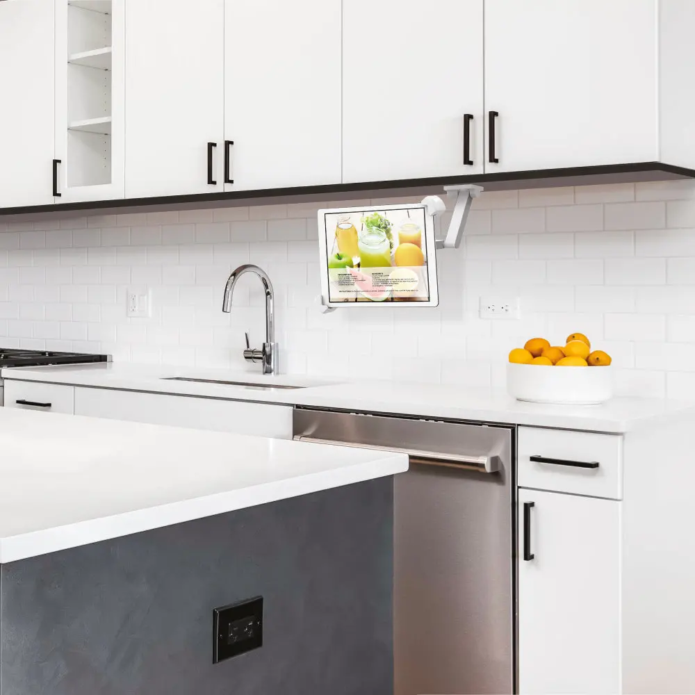 Barkan Full Motion Tablet Wall And Cabinet Mount 7–14" (White) 2