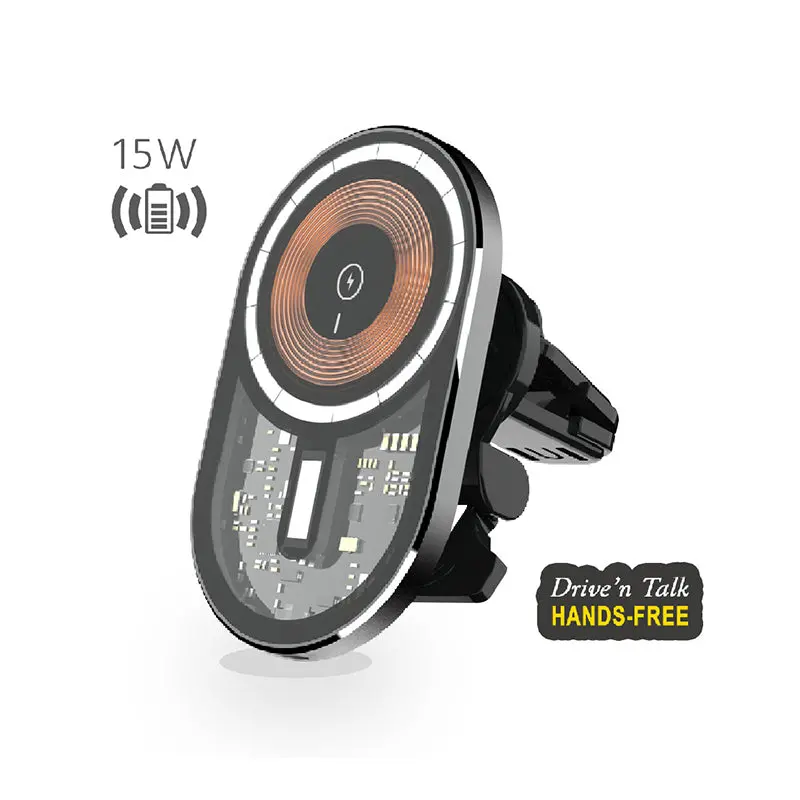 Sansai Magnetic Wireless Car Charger 15W For Iphone (Black) 2