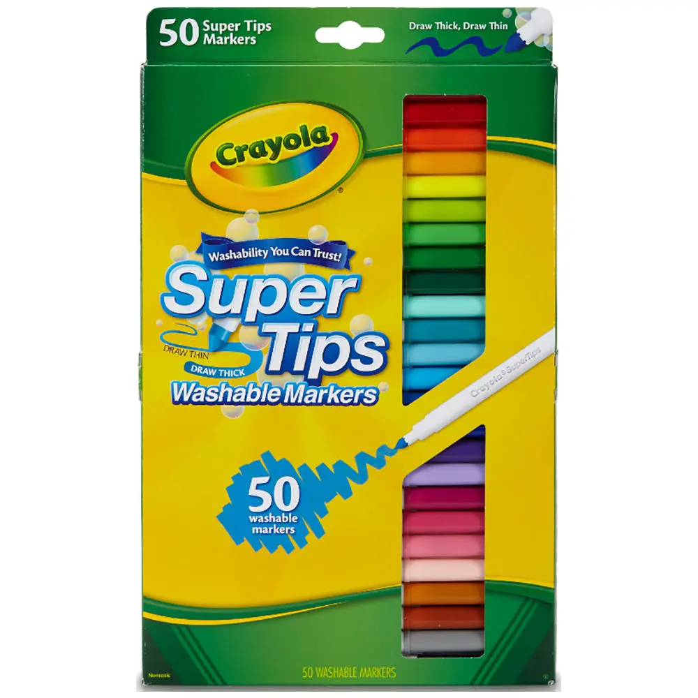 Crayola Supertip Washable Markers Kids/Children Drawing Pens 3Y+ [50 Pieces] 1